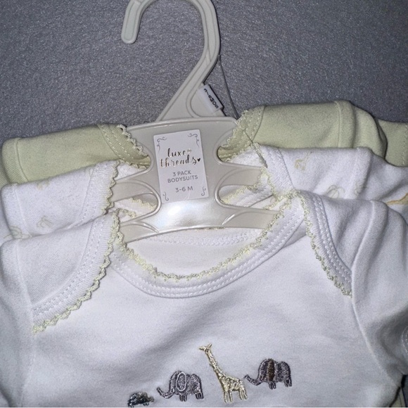 NWT Luxe Threads 3 Pk Pima Cotton Onesie Set - Picture 7 of 9